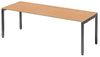 BISLEY Cito Schreibtisch, 650-850 mm höheneinstellbares U-Gestell, Metall, Bc334 Dekor Buche, Gestell Anthrazitgrau, 80 x 220 x 85 cm Bild 1