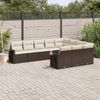vidaXL 10-tlg. Garten-Sofagarnitur mit Kissen Braun Poly Rattan 3253030 Bild 2