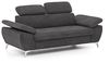 Mivano 2,5er-Sofa Gisele / Sofagarnitur mit Kopfteilverstellung und Armteilfunktion / 196 x 83 x 100 / Velours, Graubraun Bild 4