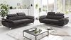 Mivano 2,5er-Sofa Gisele / Sofagarnitur mit Kopfteilverstellung und Armteilfunktion / 196 x 83 x 100 / Velours, Graubraun Bild 2