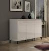 Dmora - Kommode Nyandeni, Wohnzimmerbuffet, Wohnzimmer-Sideboard, Moderne Küchen-Speisekammer, Made in Italy, 138x40h90 cm, Glänzendes Weiß und Anthrazit Bild 5