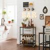 Vasagle Servierwagen auf Rollen, Industrie-Design, Vintagebraun-schwarz, 40 x 60 x 82 cm Bild 2