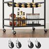Vasagle Servierwagen auf Rollen, Industrie-Design, Vintagebraun-schwarz, 40 x 60 x 82 cm Bild 4