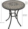 DEGAMO Bistrotisch SIENA (1-St), 60cm rund, Gestell Eisen schwarz, Tischplatte Mosaik grau/weiss Bild 2