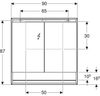 Geberit ONE Spiegelschrank mit ComfortLight, 2 Türen, Aufputzmontage, mit Nische, 90 x 90 x 15 cm, 505.833.00, Farbe: Aluminium eloxiert - 505.833.00.1 Bild 3