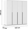 rauch Drehtürenschrank Kleiderschrank Schrank Garderobe Wäscheschrank NAGATA viel Stauraum (in 3 verschiedenen Ausstattungen BASIC/CLASSIC/PREMIUM) mit modernen Stangengriffen in Graumetallic TOPSELLER MADE IN GERMANY Bild 3