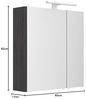 Spiegelschrank 60cm inkl. Design LED-Lampe und Glasböden anthrazit gemasert : Anthrazit gemasert Bild 2