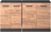 Küchenschrank für Dachschrägen R-Line Goldkraft Eiche 140 cm 2er Set Schrankkorpuss 60 cm Tiefe Vicco Bild 4