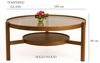 Elegant Coffee Table, 100% Solid Wood with 100 cm Tempered Glass Top, 48 cm Height, Walnut Finish | Durable & Stylish for Modern Living Spaces Bild 2