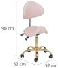 Physa Drehstuhl Sattelstuhl Sattelhocker mit Lehne Rollhocker Rosa/Golden, Zartrosa, Golden Bild 2
