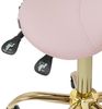 Physa Drehstuhl Sattelstuhl Sattelhocker mit Lehne Rollhocker Rosa/Golden, Zartrosa, Golden Bild 3