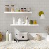 WOLTU 2X Wandregal Wandboard Bücherregal Regale für Deko Wandablagen aus MDF Holz, 2er Set Hängeregal Weiss, 70 x 23 x 3,8 cm RG9369ws-2 Bild 5