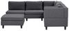Beliani 'Unstad' Sofa, Dunkelgrau, Stoff, 72 x 228 x 228 cm, mit Ottomane, Links Bild 4