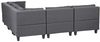 Beliani 'Unstad' Sofa, Dunkelgrau, Stoff, 72 x 228 x 228 cm, mit Ottomane, Links Bild 5