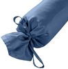 Mako Satin / Baumwollsatin Nackenrollen Bezug uni / einfarbig Jeans Blau 15x40 cm mit Bändern Bild 2