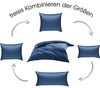 Mako Satin / Baumwollsatin Nackenrollen Bezug uni / einfarbig Jeans Blau 15x40 cm mit Bändern Bild 5