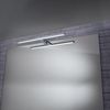 FACKELMANN B.CLEVER Waschtisch Set mit Spiegel 60 cm breit, Weiß, Waschbecken Gussmarmor Weiß + LED Aufsatzleuchte Bild 3