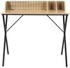 HOME DECO FACTORY, HD0380, Schreibtisch, Modell Klaus, Natural Crush Collection, zeitgenössische Möbel, Tisch und Schreibtisch, Schulschreibtisch, 90 x 84,5 x 50 cm, Braun Schwarz Bild 5