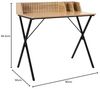 HOME DECO FACTORY, HD0380, Schreibtisch, Modell Klaus, Natural Crush Collection, zeitgenössische Möbel, Tisch und Schreibtisch, Schulschreibtisch, 90 x 84,5 x 50 cm, Braun Schwarz Bild 3