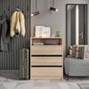 KOMTO Kommode Leon mit 3 Schubladen - Komodenschrank für Schlafzimmer, Schubladenkommode mit 1 offenen Fächern für Wohnzimmer 70 x 37 x 90 cm Bild 2