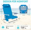 #WEJOY Strandstuhl klappstuhl Camping tragbar Stark stabil Campingstuhl Lay Flat Chair verstellbare Rückenlehne, mit Kopfstütze, Armlehnen Bild 2
