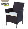 Aktive 61073 – Rattan-Gartentisch- und Stuhlset | Terrassentisch und Stühle beinhaltet 4 Gartenstühle und 1 Gartentisch 100x75 cm | Garten- und Terrassenmöbel Bild 3