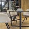 Selsey Adhafera - Esstisch/Esszimmertisch in eleganter Marmoroptik mit robusten Metallbeinen, rund, 110 cm (Braun/Schwarz, 73,2 cm) Bild 5