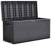 Jelenia Plast 'NIZZA' Kissenbox, Geflechtoptik, Witterungsbeständig, mit Rollen, Anthrazit, 120 x 60 x 52 cm Bild 1