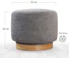 Atelier Del Sofa Stylish Grey Pouffe, 100% Cotton, 360° Rotatable, 6 cm Sponge, Oak Wood Legs, 55 x 55 x 43 cm | Perfect for Modern Living Rooms & Bedrooms Bild 2