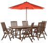 Gartentisch Set AMANTEA Akazienholz 160 220x90x74 cm Rot Bild 1