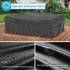 Velway Gartenmöbel Abdeckung Wasserdicht 270 x 180 x 71 cm - Winddicht Schutzhülle mit Reflektierender Streifen 600D Oxford Möbelsets Abdeckung Staubfest Abdeckhauben für Gartentisch Sitzgruppe Schwarz Bild 4