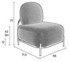 White Label Living Polly Lounge Sessel Retro Look in Grau Bild 3
