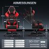 JUMMICO Gaming Stuhl mit Fußstütze & verstellbaren Armlehnen, Rot/ Schwarz Bild 3