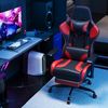 JUMMICO Gaming Stuhl mit Fußstütze & verstellbaren Armlehnen, Rot/ Schwarz Bild 2
