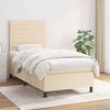 vidaXL Boxspringbett mit Matratze Creme 90x200 cm Stoff, Härtegrad: H2 [3141830] Bild 2
