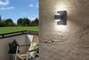 Eglo 96021 LED Outdoor Wandleuchte SESIMBA 1 Up & Downlight schwarz klar L:13cm H:19,5cm T:14cm Sensor IP44 Bild 2