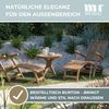 MR. DEKO Beistelltisch aus Teakholz rund Ø60 cm natur massiv Outdoor wetterfest (Ideal zu Deckchairs kombinierbar – für drinnen & draußen geeignet, 1-St), Plantagen-Teak Vollholz – wetterfest, vielseitig, leicht montierbar Bild 3