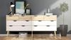 Kommode NAPOLI Sideboard Anrichte Schrank Highboard weiß/Eiche Dekor Landhaus Bild 2