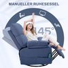HOMCOM Massagesessel Fernsehsessel, TV-Sessel, 360° drehbar (Ruhesessel, 1-St, Relaxsessel), für Wohnzimmer, Blau Bild 5