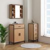EUGAD Badezimmerschrank mit 1 Schublade 2 Türen, freistehender Badschrank, Badkommode mit verstellbarem Regal, Aufbewahrungsschrank für Wohnzimmer Küche Flur, 60 x 80 x 30 cm Bild 2
