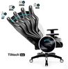 Diablo X-One 2. 0 Gaming Stuhl Gamer Chair Bürostuhl Schreibtischstuhl Verstellbare Armlehnen Ergonomisches Design Nacken/-Lendenkissen Wippfunktion Schwarz-Weiß Normal (L) Bild 5