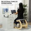 HOMCOM Stuhl Ergonomischer Kniehocker, Schaukelnder Kniestuhl (Schreibtischstuhl, 1 St), für Homeoffice, zur Verbesserung der Körperhaltung, Grau Bild 4
