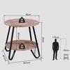 MEUBLE COSY Nachttisch 2er Set Beistelltisch Nachtschrank mit offenen Ablagen Wohnzimmertisch Sofatisch für Schlafzimmer Wohnzimmer Büro, Industrie, aus Ingenieurholz Metall, Hellbraun + Schwarz Bild 3