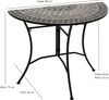 DEGAMO Gartentisch SIENA (1-St), Wandtisch halbrund 45x90cm, Eisen schwarz, Platte Mosaik grau/weiss Bild 2