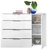 Kommode SANTORIN weiß mit Glasfront, Schrank Korpus in weiß mit Oberboden in Glas-mit viel Stauraum und Schubladen für Ihren Wohnbereich - 135 x 99 x 40 cm (B/H/T) Bild 4