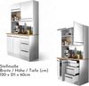 Stella Trading Denver Buffetschrank in Weiß, Mauvella Eiche Optik - Geräumiger Küchenschrank mit Arbeitsplatte - 120 x 211 x 60 cm (B/H/T) Bild 4