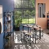 tectake Stehtisch Bartisch-Set (1-St, 5 tlg), Bartisch und Barhocker in rustikaler Industrie-Optik Bild 2