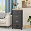 DWVO Kommode mit 4 Schubladen, Schrank aus Stoff mit Griffen, Metallgestell & MDF-Holzplatte, langlebig, für Schlafzimmer & Wohnzimmer,dunkelgrau Bild 2