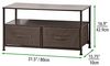TV Möbel Sideboard Fernsehtisch mit Ablage und Ordnungsboxen mDesign braun Bild 4