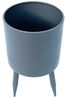 DanDiBo Blumentopf mit Füßen Pflanztopf Blumenkübel mit Beinen Metall Grau 2er Set 96260 Modern Pflanzenständer Bild 4